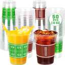 50 PCS Football Cups, 16 OZ Football Party Cups, Thickened Football Plastic Cups, Disposable Clear Drinking Cups in 2 Designs for Football Party Supplies Football Party Decorations Touchdown Favors