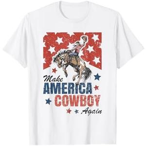 Make America Cowgirl Cowboy Again Western 4th Of July T-Shirt XL