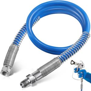 Enhon 1 Pcs 4 ft Airless Paint Spray Extension Hose Compatible with Graco 247338, 3/16"ID High Pressure Paint Spray Whip Hose, 3000 PSI Flexible Extended Wall Painting Tube