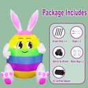 5FT Easter Inflatables Outdoor Decorations Inflatable Bunny with Built in LED Lights, Cute Rabbit Blow Up Yard Decoration for Lawn Garden Holiday Party