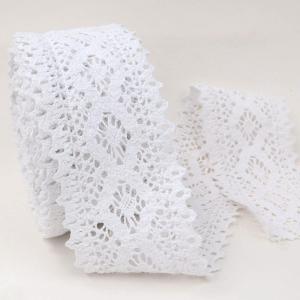 White Lace Ribbon 10 Yards Cotton Lace Trim Crochet Sewing Lace for Crafts, Gift Package Wrapping, Bridal Wedding Decoration, Scrapbooking Supplies (2.7inch)