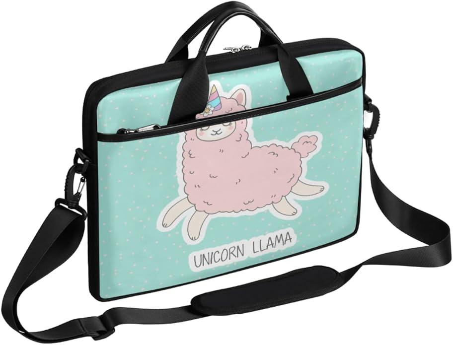 Inicorn Lama Laptop Bag Laptop Case Computer Bags Cute Llama Rainbow Printed Padded Sleeve Cover for Women Men