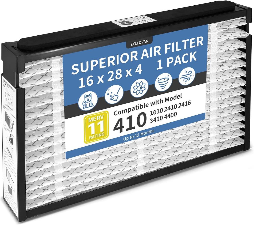 410 Filter Compatible with Aprilaire Whole House Air Purifier 1410 | MERV 11 16x28x4 Replacement for HVAC Furnace Models 1410 1610 2410 2416 3410 4400, 1-Pack