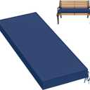 Premium Outdoor Bench Cushions for Patio Furniture 3.5inches Memory Foam Bench Cushion Waterproof Fade Resistant Porch Swing Cushions with Straps 4818 Inch Blue