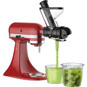 Masticating Juicer Attachment for KitchenAid Stand Mixer - Cold Press Dual Feed Chute Accessory, Slow Juicing Parts for Fruits & Vegetables
