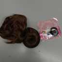 2PCS Messy Bun Hair Piece-Large Wavy Curly & Donut Updo Hair Pieces Set, Scrunchies Synthetic Chignon Ponytail Extensions Thick Updo for Women(Light Brown)