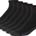Hanes Men's Max Cushioned Ankle Socks, Multipacks (6-12, Black/Grey - 6 Pack)