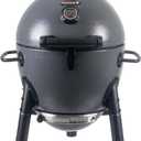 Char-Griller AKORN Jr. Portable Kamado Charcoal Grill and Smoker with Cast Iron Grates and Locking Lid with 155 Cooking Square Inches in Ash, Model E86714