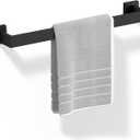 HITSLAM Bath Towel Bar, 18 Inch Towel Rack for Bathroom Wall Mounted, SUS304 Stainless Steel Towel Holder with Hardware Accessories, Matte Black