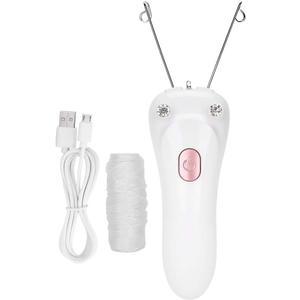 Threading Hair Removal, Hair Removal Device, Electric Threading Epilator USB Hair Remover for & Body Hair Removal with Cotton Thread Roll (Pinks)