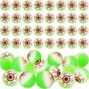 48 Pack Glow in The Dark Eyeball Bulk Halloween Green Eyeballs Decor Green Glowing Bouncy Balls for Halloween Spooky Trick or Treating Party Favors