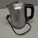 Amazon Basics Electric Stainless Steel Kettle for Tea and Coffee, BPA-Free, Fast Boiling, Auto Shut-Off, 1 Liter, 1500W, Black and Silver