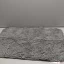 LuxUrux Light Grey Bath Mat - U-Shaped Contoured Rug for Around Toilet, Super Absorbent Shaggy Bath Rug. Easy Machine Wash & Dry (30*20)