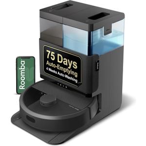 iRobot Roomba Plus 405 (G181) 2in1 Vacuum & Mop Robot with AutoWash Dock - Dual Spinning, Smart & Fast Mapping, Ideal for Pet Hair, Self-Empties 75 Days, Intense Suction, Pad Washing & Drying