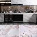Cohoo Home Marble Contact Paper for Countertops 23.6inW 118inL Marble Peel and Stick Wallpaper Removable Self Adhesive Wallpaper Matte Peel and Stick Countertops Kitchen Cabinet Waterproof White/Gold