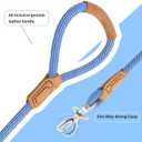 Mile High Life | Premium Leather Dog Leash | Strong Rope Leash | Leather Handle | Zinc Alloy Strong Clasp | Small Medium Large Dogs | 4/5/6 Feet(Blue White, 60 Inch (Pack of 1))