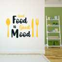 Wall Decal Good Food is Good Mood Cute Home Wall Sticker Good Food is Good Mood Cute Kitchen Lettering Removable - Size: 30 in(W) x 21 in(H) (Multi)