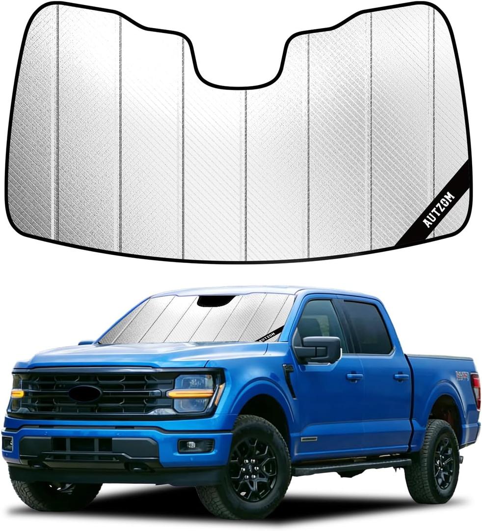 Windshield Sun Shade for Ford F150 (2021-2026), Custom-fit Windshield Cover, Keep Vehicle Cool, Protect Dashboard, Foldable Car Window Shades – Ford F150 Accessories