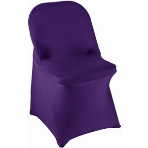 WELMATCH Dark Purple Spandex Folding Chair Covers - 50 PCS Wedding Events Party Decoration Stretch Elastic Chair Covers Good (Dark Purple, 50)