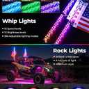 Kemimoto 2PCS 3FT Universal LED Whip Light and 4 PCS Rock Lights Combo