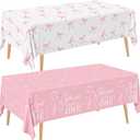 Pink Bow 1st Birthday Party Decorations 2Pcs Coquette Birthday Decorations Tablecloths Girls Just Wanna Be One Table Cloth Bow Theme Disposable Plastic Table Covers for Baby Girl Party Decor