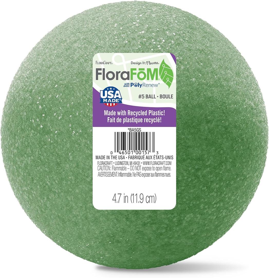 FloraCraft FloraFōM Ball 4.7 Inch Green