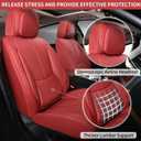 Car Seat Covers, Leather Seat Covers for Cars Full Set, Waterproof and Breathable Suitable for Most SUV/Truck/Sedan/Automotive 2 Pack(Burgundy)