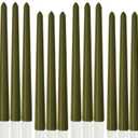 10" Olive Taper Candles-12 Pack Green Candlesticks-Unscented Dripless Candles 8 Hour Burn for Spring, Home Decor, Dinner, Holidays, Weddings,Christmas Home Decor