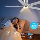 Sevenine 52 Inch Brushed Nickel Flush Mount Ceiling Fans with Lights and Remote, Low Profile Nickel Ceiling Fans for Bedroom Living Room Patio Porch, Quiet 6 Speed Reversible DC Motor, 3CCT, Dimmable
