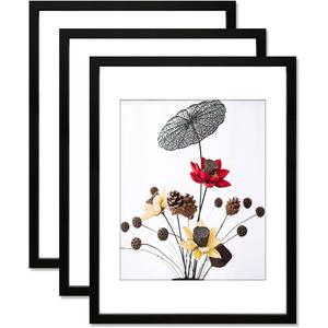 THREELOVE 18x24 Frame Black, Display 16x20 Picture with Mat or 18x24 without Mat, Photo Poster Frame Wall Mounting, Set of 3