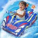 JOSEN Pool Floats Kids with Water Gun, Inflatable Ride-on Car Funny Pool Floats for Kids Ages 3-8, Toddler Pool Float, Summer Outdoor Lake Beach Party Pool Toys for Boys Girls