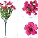 HyeFlora Artificial Flowers for Outdoor Indoor Garden Home Decoration, Faux Flower Daisy with Eucalyptus Leaves Fake Plants Greenery Boxwood Porch Patio, 12 Bundles (Mix Pink Red Purple Yellow)