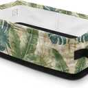 Closet Organizer Bins Bathroom Storage Basket Rectangular Foldable Toilet Paper Organizer Bins Shelf Basket for Kitchen Living Room Organization, Tropical Monstera Banana Leaf