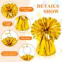 24 PCS Balloon Weights Metallic Anchor, Balloon Holder Heavy Weights with and 1 Roll Iridescent Crimped Ribbon for Balloons Table Party Favor Birthday Decor(Gold)