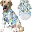 Hawaii Shirt for Dogs - Seabeach Prints Polo T-Shirt, Breathable Cool Beach Style Summer Clothes for Large Dog Boys and Girls (2X-Large, Blue)