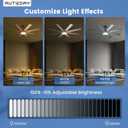 Large Ceiling Fans with Lights and Remote - 62 Inch Brushed Nickel Ceiling Fan with Light, Quiet DC Motor, 3 CCT, Modern Dimmable Lighting & Ceiling Fans for Living Room Patio,Indoor/Outdoor