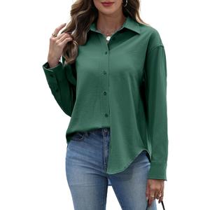 Susclude Button Down Shirts for Women Long Sleeve Womens Dress Shirts Wrinkle-Free Collared Fall Work Business Casual Tops (S)