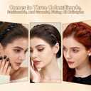 3 Pack Vintage High Cranium Artificial Pearl Hairbands for Women Girls, Elegant Beaded Non-Slip Headbands with Teeth, Hair Accessories for Wedding, Party, Daily Wear