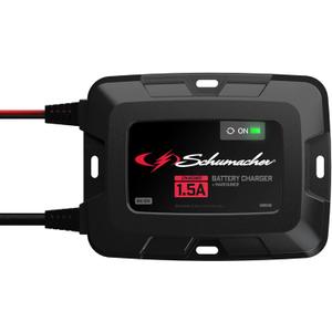 Schumacher Electric On-Board Battery Charger and Maintainer, 3-in-1, SC1587, 1.5 Amps, 6 Volt, 12 Volt, Fully Automatic, Mounts Under Hood, for Car, Truck, and Large Vehicle Batteries
