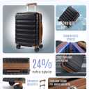 LIGHT FLIGHT Carry On Luggage 22x14x9 Airline Approved, Expandable Carry On Suitcases with Wheels, Lightweight Luggage, Durable Hard Shell 20 Inch Rolling Suit Case for Men Women Travel Black/Brown
