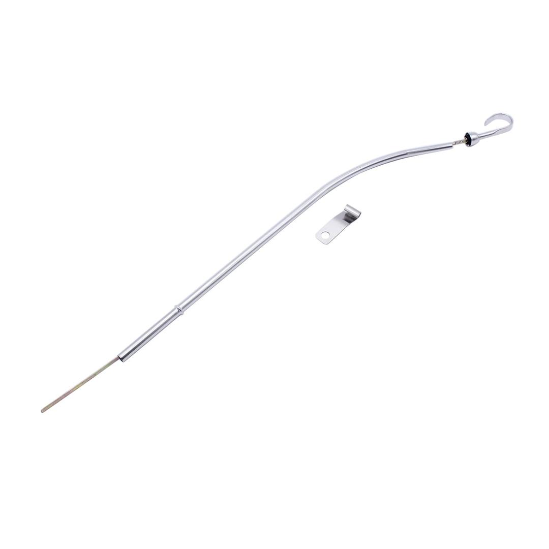 1 pc SHLPDFM Chrome Silver Steel Passenger Side 23" Long Engine Oil Dipstick Compatible with Small Block Chevy SBC 305 350 1980-1985