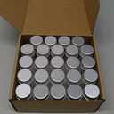 24Pcs 30ml/1oz Empty Tiny Jars Small Lab Sample Vials with Lids, Refillable Mini Glass Bottles with Silver Aluminum Screw Caps for DIY Crafts Essential Oils Storage Wedding Decoration