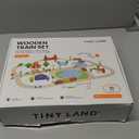 Tiny Land 110PCS Wooden Train Set  Toy Train with Tracks for Kids Ages 3-7, Compatible with Major Brands, Ideal Railway Playset for Boys and Girls, Great Birthday