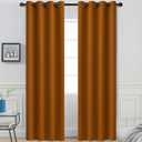 Yakamok Burnt Orange Curtains 84 Inches Length Blackout Curtain for Bedroom-Hallowmas Decor Orange Room Darkening Thermal Insulated Grommet Drapes for Living Room, 52W x 84L, 2 Panels