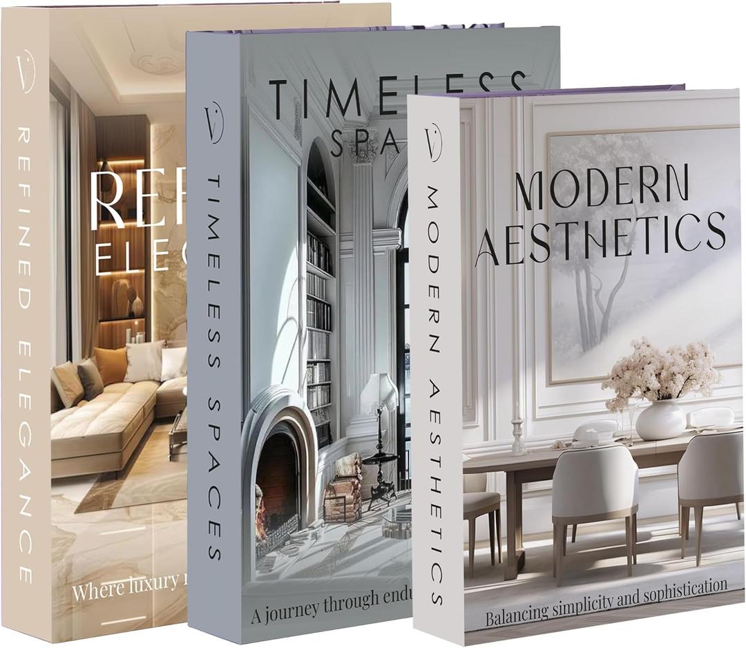 Decorative Books with Hidden Storage Box Set of 3 Faux Books for Coffee Table Decor Book Decor Accent for Living Room Bookshelf Modern Home Aesthetic Books for Shelf or Console Table