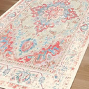 Vhong Washable Area Rugs Boho Vintage Neutral Modern Pink 8x10 Non Slip Large Carpet for Living Room Dining Room Bedroom