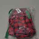 JMBONHEUR Men's Western Cowboy Pearl Snap Buttons Plaid Short Sleeve 2 Pockets with Pen Holder Lightweight Casual Shirt (Red Black #22, L)