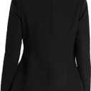 GRAPENT Women's Business Casual Buttons Pockets Open Front Blazer Suit Cardigan (Black, S)