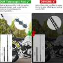 Motorcycle Mount Kit Compatible with Insta 360 X4 X5, Bike Handlebar Clamp Mounts for Gopro, 59" Invisible Selfie Stick with Double Clamp for Action Camera, Motorcycle Bicycle Riding Records