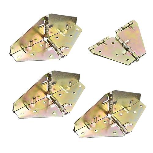 YIUWLMN 4Pcs Drop Leaf Table Support Folding Table Hinge 180°Folding Cross Spring Hinges with Mounting Screws